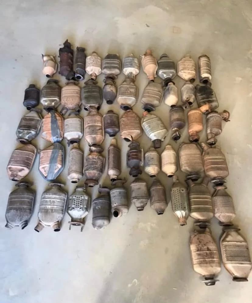 Catalytic converters collected from vehicles